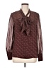 DR2 100% Polyester Burgundy Long Sleeve Blouse Size M - photo 1