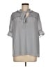 Pleione 100% Polyester Gray 3/4 Sleeve Blouse Size M - photo 1