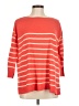 Zuda 100% Cotton Stripes Orange Pullover Sweater Size M - photo 1