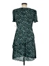 Connected Apparel 100% Polyester Print Teal Casual Dress Size 8 Petite - photo 2