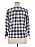 dip 100% Rayon Checkered-gingham Blue 3/4 Sleeve Blouse Size XL - photo 2