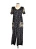 All That Jazz 100% Rayon Polka Dots Black Jumpsuit Size 7 - 8 - photo 1