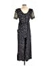 All That Jazz 100% Rayon Polka Dots Black Jumpsuit Size 7 - 8 - photo 2