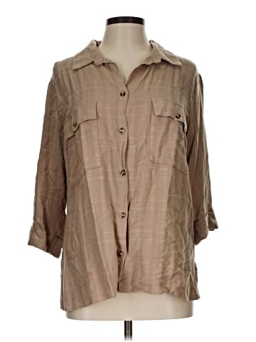 Naif 3/4 Sleeve Button-Down Shirt (view 1)