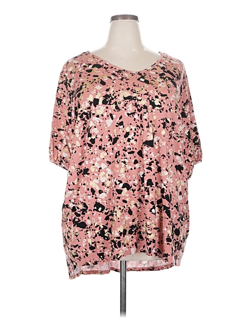 Pre-owned Avenue Short Sleeve Blouse In Pink