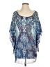Talia 100% Polyester Blue 3/4 Sleeve Blouse Size L - photo 1