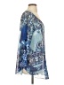 Talia 100% Polyester Blue 3/4 Sleeve Blouse Size L - photo 4