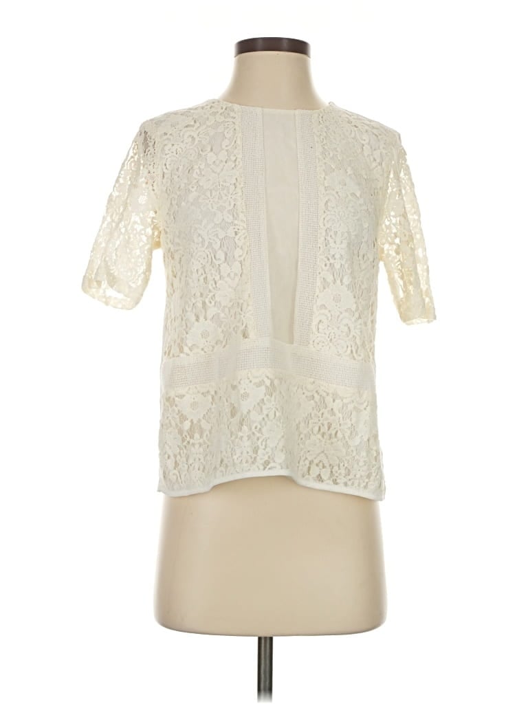 Pre-owned Sunday In Brooklyn Short Sleeve Blouse In Ivory