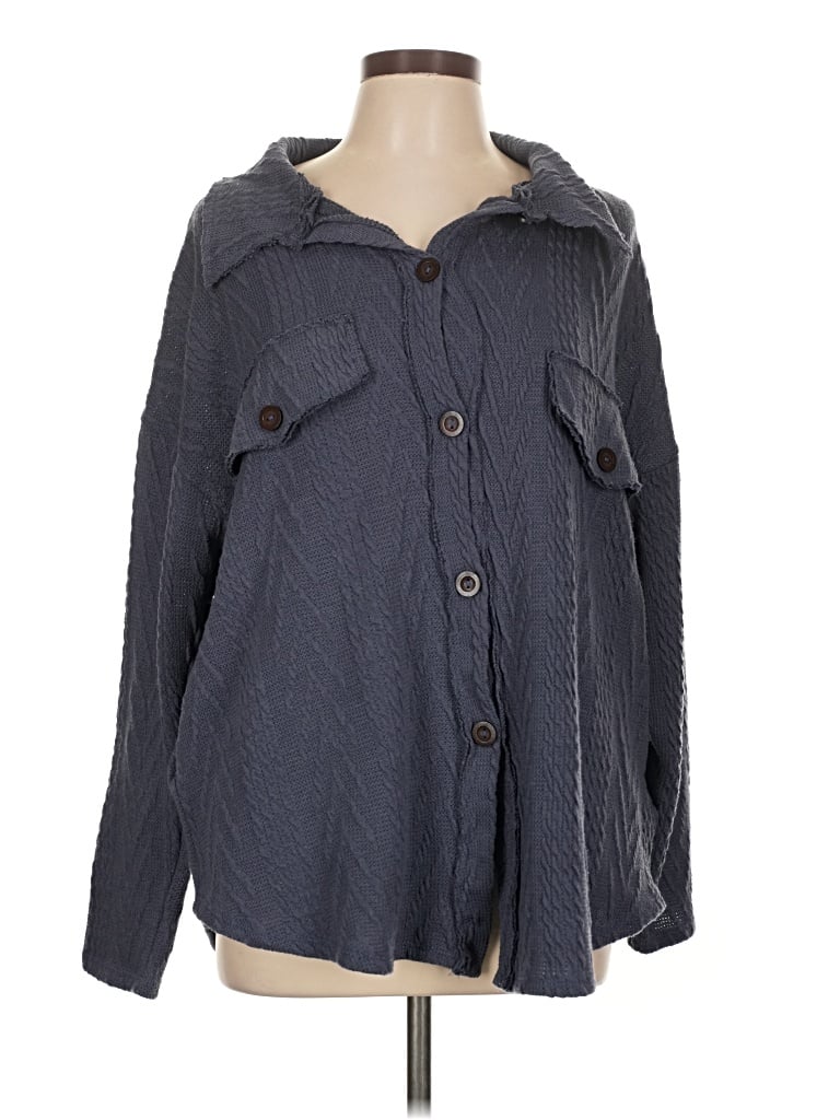 Pre-owned Bucketlist Cardigan Sweater In Blue