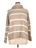 Lulus Stripes Tan Turtleneck Sweater Size XL - photo 1