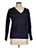 Chico's Floral Purple Pullover Sweater Size Med (1) - photo 1