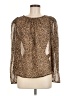 DKNY Animal Print Brown Long Sleeve Blouse Size M - photo 1