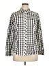 Talbots Checkered-gingham Ivory Long Sleeve Button-Down Shirt Size 14 - photo 1