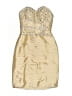 JJ's House 100% Polyester Metallic Gold Ivory Cocktail Dress Size 0 (estimated) - photo 1