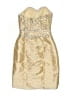 JJ's House 100% Polyester Metallic Gold Ivory Cocktail Dress Size 0 (estimated) - photo 2
