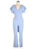 Express Solid Blue Jumpsuit Size L - photo 1