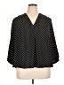 Grace 100% Polyester Polka Dots Black 3/4 Sleeve Blouse Size 1X - photo 1