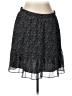 Ann Taylor LOFT 100% Polyester Chevron-herringbone Gray Casual Skirt Size L - photo 1