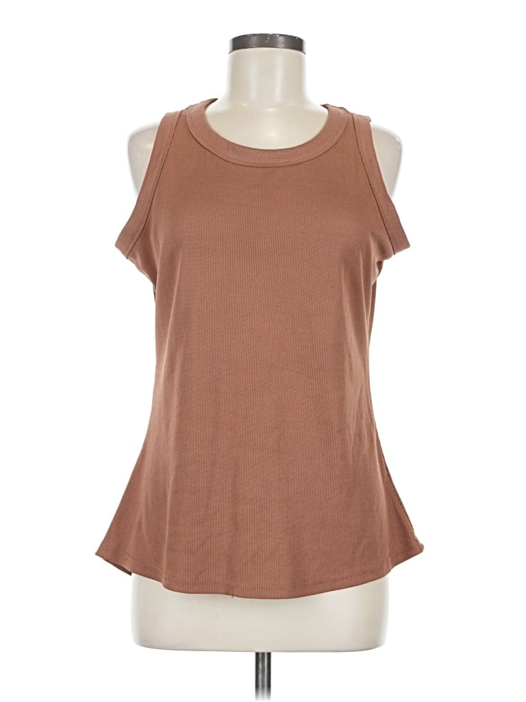 Pre-owned Unbranded Sleeveless T-shirt In Tan