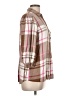 Cato 100% Rayon Plaid Brown 3/4 Sleeve Button-Down Shirt Size L - photo 4