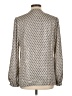 Tory Burch Gray Ivory Long Sleeve Silk Top Size 10 - photo 2