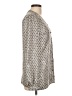 Tory Burch Gray Ivory Long Sleeve Silk Top Size 10 - photo 4
