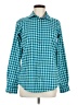storm creek Checkered-gingham Teal Long Sleeve Blouse Size M - photo 1