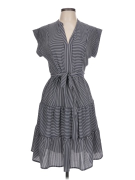 nordstrom dress shirts Monteau Los Angeles Women L (M) Midi Dress Black White Dots Vintage St   Retrospect Clothes
