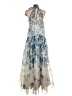 BHLDN 100% Polyester Floral Blue Cocktail Dress Size M - photo 2