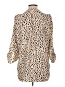 Lush 100% Polyester Animal Print Tan 3/4 Sleeve Blouse Size L - photo 2