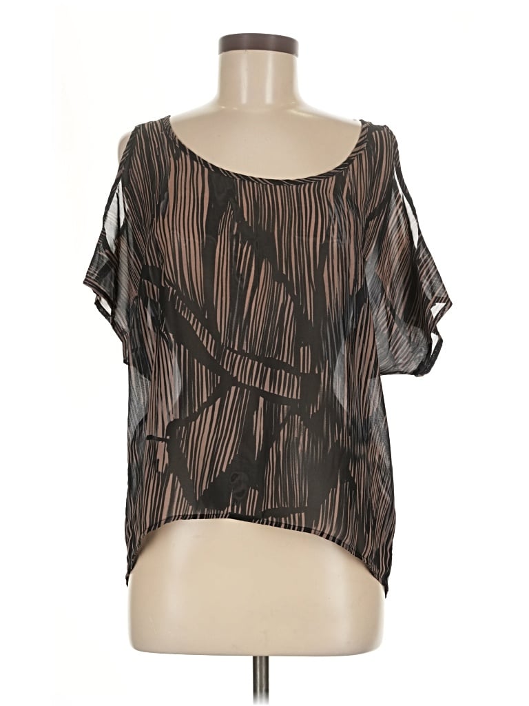 Pre-owned One Clothing Short Sleeve Blouse In Black