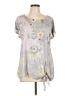 Democracy 100% Polyester Gray Short Sleeve Blouse Size L - photo 1