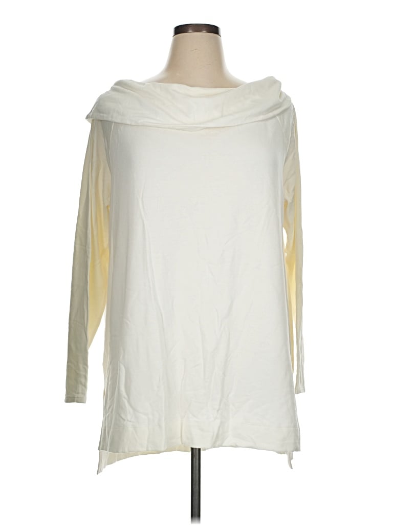Pre-owned Zenergy By Chico's Cardigan Sweater In Ivory