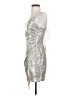 AaKaa Metallic Silver Cocktail Dress Size S - photo 5