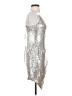 AaKaa Metallic Silver Cocktail Dress Size S - photo 4