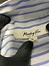 Monday Fun Stripes Blue Short Sleeve Blouse Size XL - photo 7