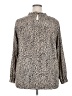 Unbranded 100% Polyester Animal Print Brown Long Sleeve Blouse Size 2X - photo 2