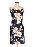 Bebe 100% Polyester Floral Blue Cocktail Dress Size L - photo 1