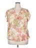 Jaclyn Smith 100% Polyester Floral Pink Short Sleeve Blouse Size 2X - photo 1