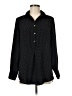 Lands' End 100% Polyester Polka Dots Black Long Sleeve Blouse Size 6 - photo 1