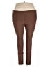 Pulse Solid Brown Active Pants Size 2X - photo 1