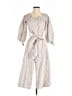 Caroline Constas 100% Cotton Stripes Ivory Jumpsuit Size S - photo 1