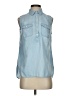 Talbots 100% Lyocell Blue Sleeveless Button-Down Shirt Size 4 - photo 1