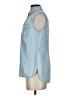 Talbots 100% Lyocell Blue Sleeveless Button-Down Shirt Size 4 - photo 5