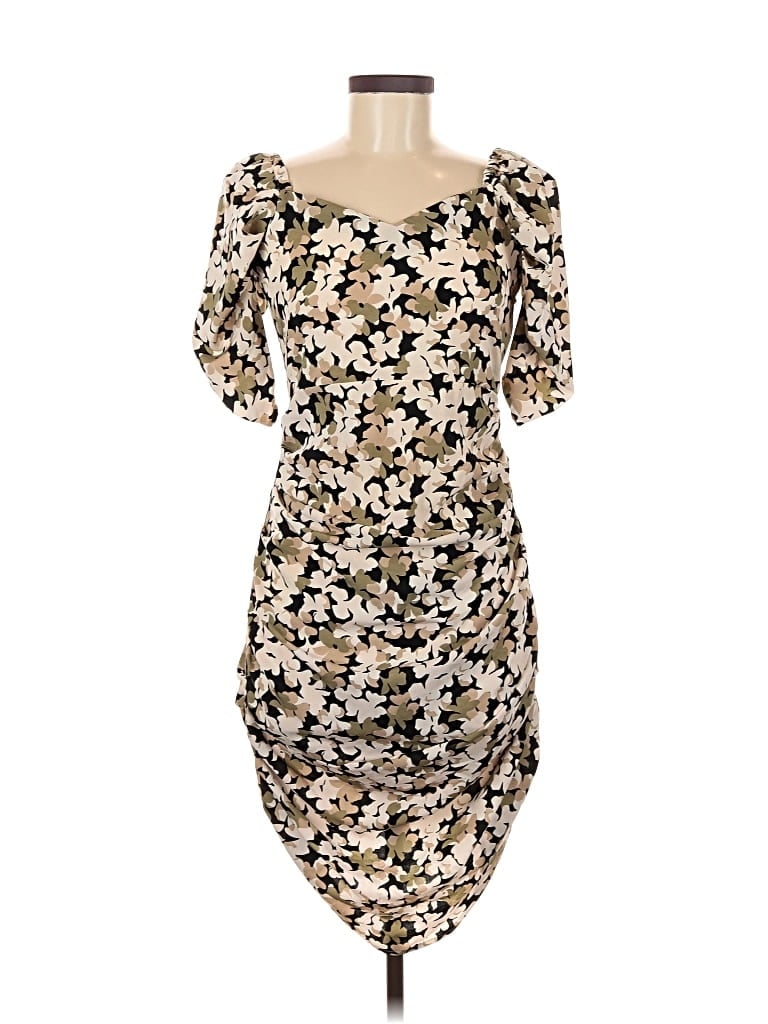 Pre-owned Assorted Brands Cocktail Dress In Tan
