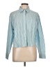Old Navy Stripes Teal Long Sleeve Button-Down Shirt Size L - photo 1