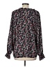 C&C California 100% Polyester Floral Black Long Sleeve Blouse Size L - photo 2