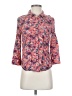 ModCloth 100% Rayon Floral Pink 3/4 Sleeve Button-Down Shirt Size XS - photo 1