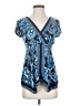 INC International Concepts Blue Short Sleeve Top Size S - photo 1