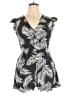 Unbranded 100% Rayon Tropical Black Romper Size L - photo 1